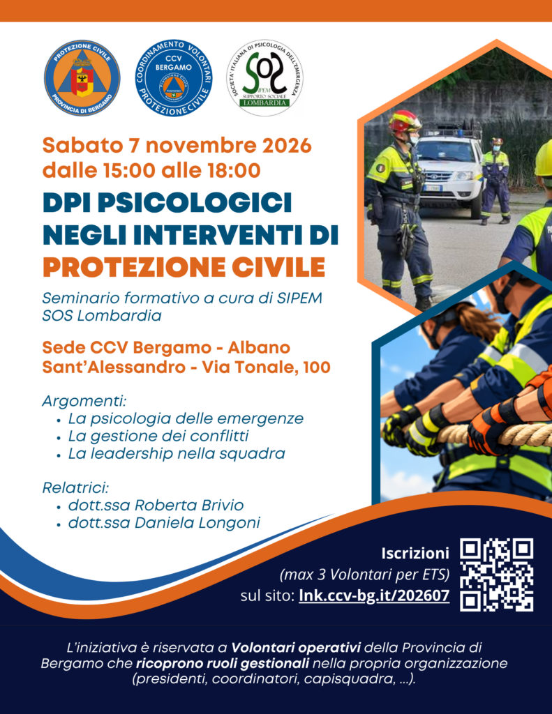Seminario “DPI psicologici negli interventi di Protezione Civile”